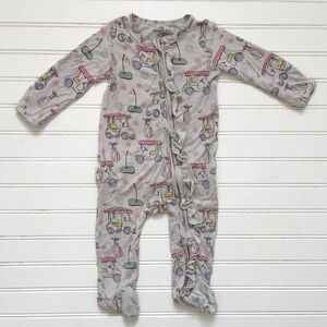 CADEN LANE Girls Golf Bamboo Footie Zip Up Pajamas